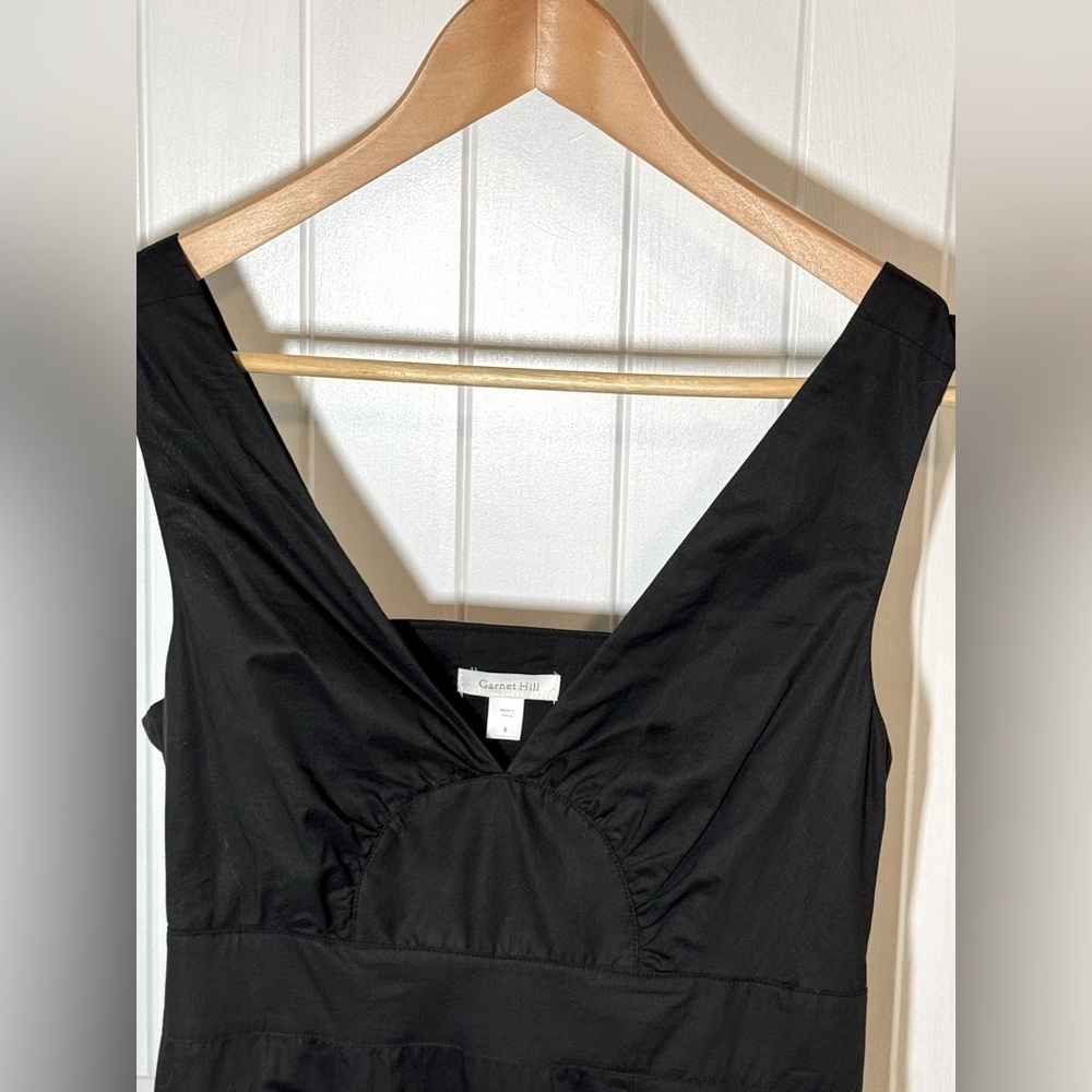 Garnet Hill 100% cotton little black sleeveless dress. - Picture 6 of 8